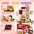 thumbnail image 4 of JoyStone 69PCS Kids Kitchen Playset,Play Kitchen Toy with Realistic Lights & Sounds,Pretend Steam, Play Sink & Oven, Menu Board & Other Kitchen Accessories Set for Toddlers, 4 of 10