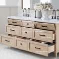 thumbnail image 3 of ARIEL Monroe 72 Inch Double Oval Sink Bathroom Vanity With Carrara White Quartz Countertop 1.5 Inch Edge In Oak, 3 of 8