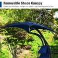 thumbnail image 4 of Costway Patio Hanging Lounge Chaise Hammock Chair Removable Canopy Navy, 4 of 7