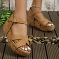thumbnail image 5 of Mepaouo Wedge Sandals for Women Dressy Summer Beach Espadrilles Cork Platform Casual Walking Shoes, 5 of 8