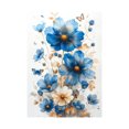 thumbnail image 5 of Mudket Framed,Floral Canvas Wall Art,Ready to Hang,Blue Wild Flowers Autumn Leaves Canvas Print,Farmhouse Botanical Wall Decor,for Bedroom Kitchen Office Decor - 12"L x 8"W, 5 of 10