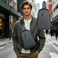 thumbnail image 4 of Bolso bandolera cruzado para hombre y mujer | Bolso de pecho informal con múltiples bolsillos | Bolso de hombro compacto para viajes, trabajo, gimnasio y actividades al aire libre, 4 of 6