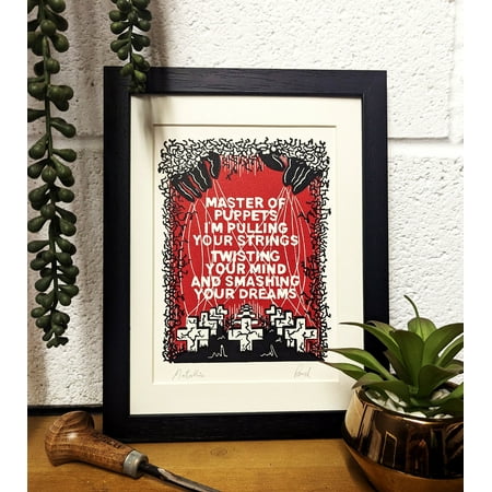 POSTER Metallica Master of Puppets- Original Lino Print-UNFRAMED