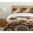 thumbnail image 4 of Ambesonne Boho Duvet Cover Set, Bohemian Geometric Elements, Calking, Redwood Blue Grey Beige, 4 of 4