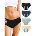 thumbnail image 2 of Deago 4 Pack Menstrual Period Underwear for Women Mid Waist Cotton Postpartum Ladies Panties Briefs Girls, 2 of 8