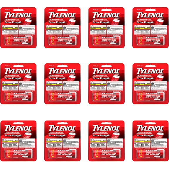 Product Of Tylenol Extra Strength, Pain/Fever Reducer Vials, Count 12 (10Caps) - Headache/Pain Relief / Grab Varieties & Flavors
