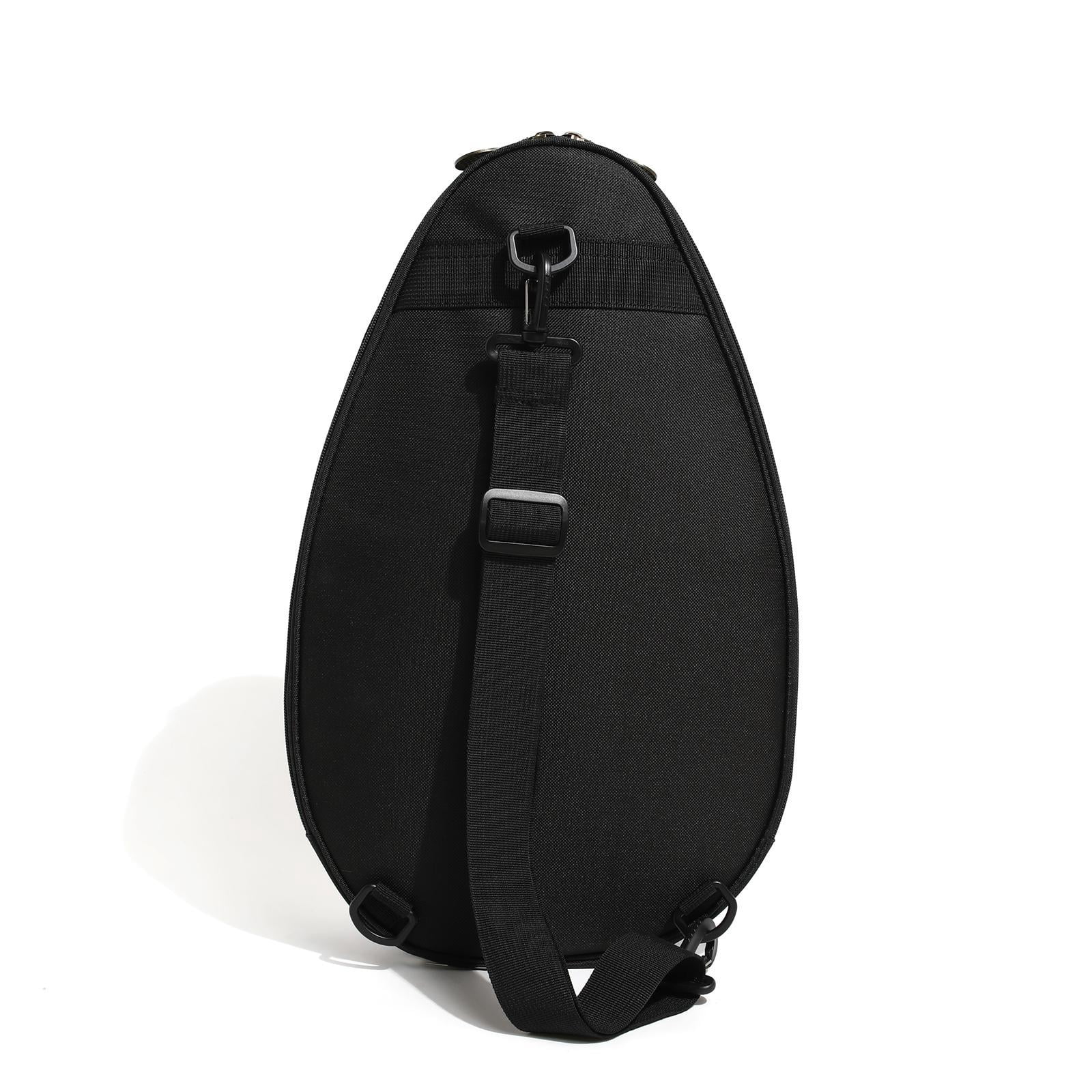 Baoblaze Tennis Bag Chest Shoulder Purse Women Tennis Racket Bag Black White