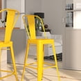 thumbnail image 3 of Merrick Lane Yellow 30" High Metal Bar Height Stool with Removable Back for Indoor-Outdoor Use, 3 of 11