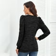 thumbnail image 4 of Sudadera con cuello Redondo NikouMX para mujer Jersey de manga Abullonada S M L XL 2XL, 4 of 5