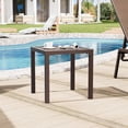 thumbnail image 7 of Crestlive Products Outdoor Side Table Set of 2,Small Square Metal End Table Weather Resistant Pool Side Tables for Patio Balcony(Brown), 7 of 7
