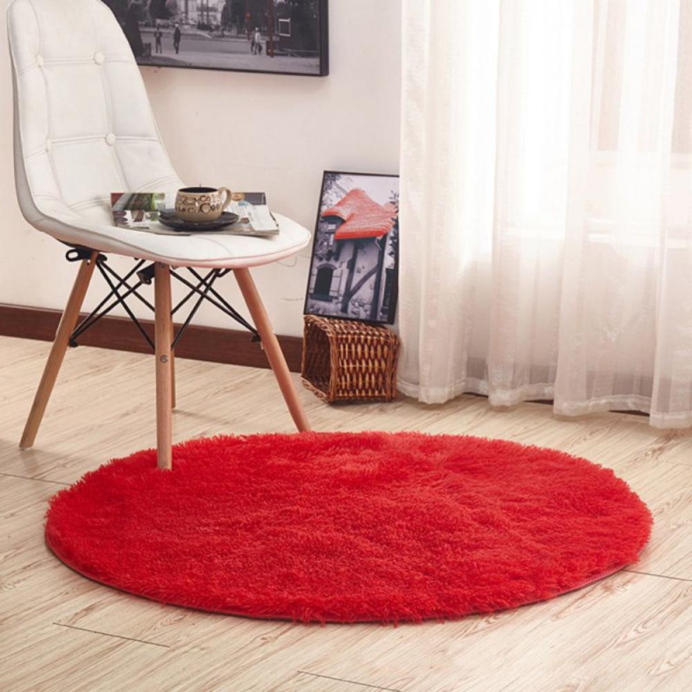 Popvcly Fluffy Round Area Rug Plush Carpet for Living Room Bedroom