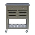 thumbnail image 4 of Linon Robbin Wood Kitchen Storage and Prep Cart in Gray, 4 of 14
