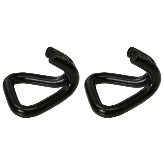 2" Short Wire Hook - Black Finish - 2 Pack