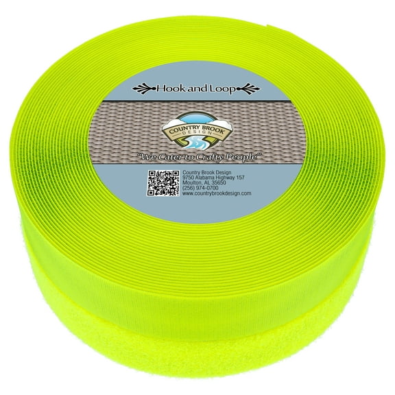 Country Brook Design® Hot Yellow Sew On Hook And Loop (2 inch, 10 yards)