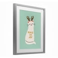 thumbnail image 3 of Stupell Industries Peace & Joy Cat Antlers Gray Framed Print Under Glass design by Jessica Beck, 21 x 17, 3 of 10