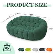 80 Bubble Couch Modern, Oversized Curved Couches, Lazy Floor Sofa, Green Bubble Couch,Upholstered Comfy Mesh Fabric 3D Honeycomb Shape Loveseat Couches for Living Room,Office, Apartment, 2-Seater