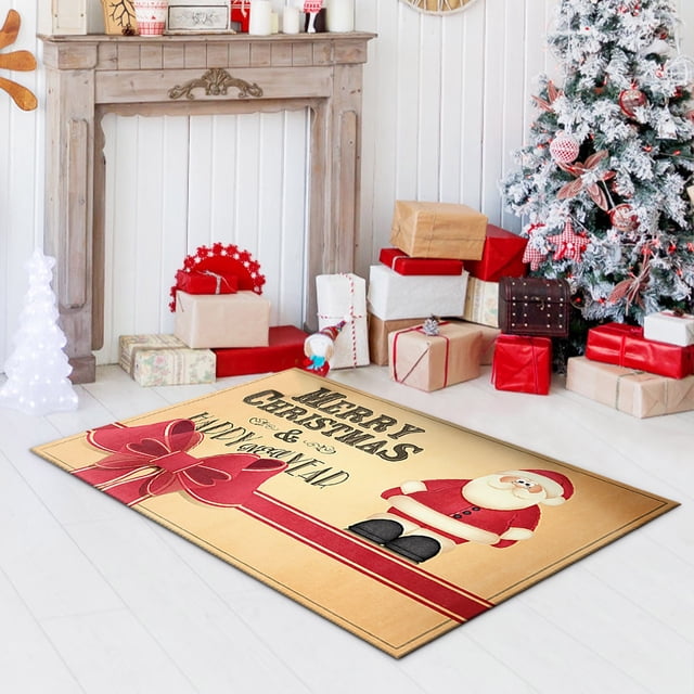 Hot6sl Ofertas Del Día Felpudo Decorativo Navideño Antideslizante para Interior y Exterior, para Puerta de Entrada, Baño, Alfombra