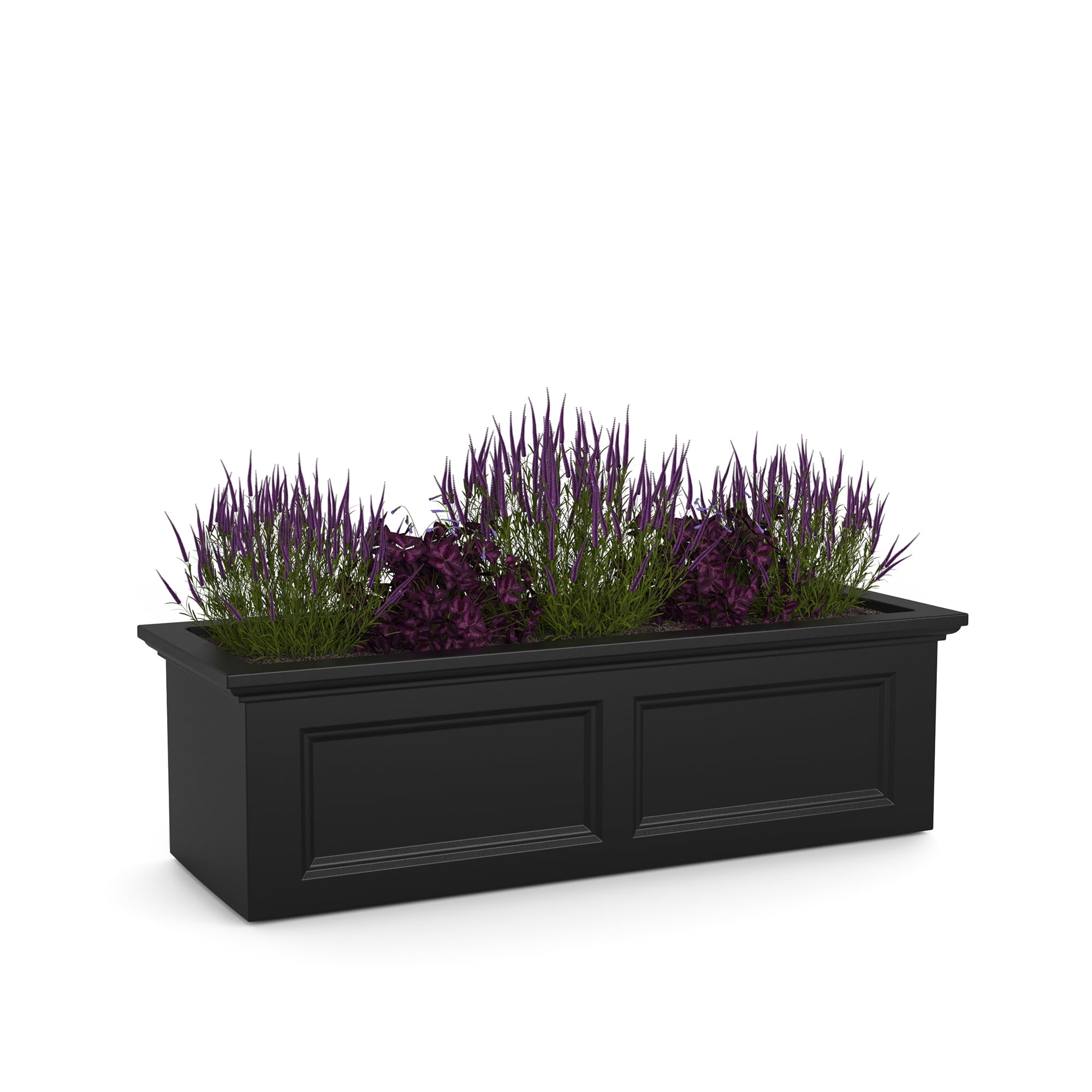 Mayne Fairfield 48" x 18" x 14" Rectangle Black Self Watering Garden Bed Planter