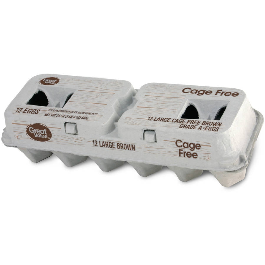 Great Value Cage Free Large Brown A Eggs, 12 Count