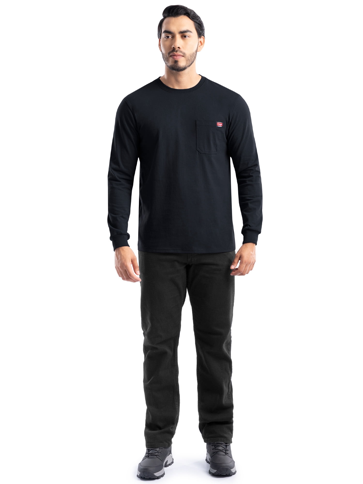Wrangler Workwear Men's Long Sleeve Heavyweight Pocket T-Shirt, Size S-5XL (Men's and Big Men's)