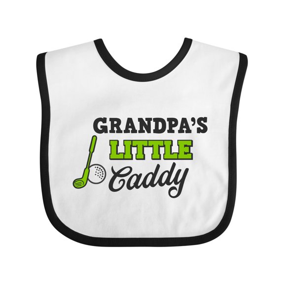 Inktastic Grandpas Little Caddy with Golf Club and Ball Boys or Girls Baby Bib