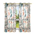 thumbnail image 6 of Yayeee Window Curtains Set of 2 for Living Room Light Filtering 63"x42", Beige Whimsical Leaves, 6 of 7