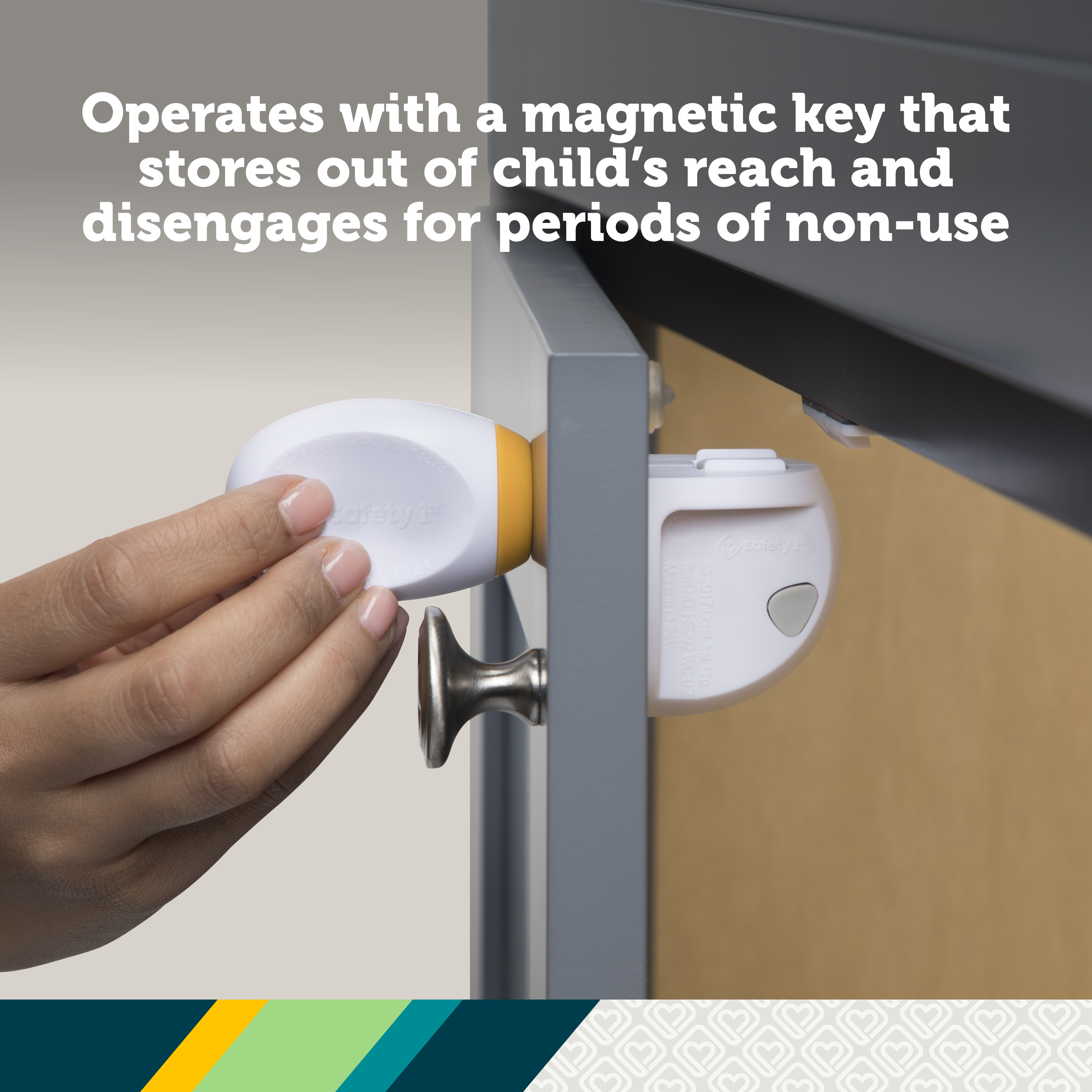 Safety 1st Adhesive Magnetic Lock System, White photo 3