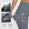 thumbnail image 2 of Pantalones BALEAF para mujer, elástico, de trabajo, con bolsillos, gris oscuro, talla M, 2 of 7