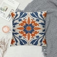 thumbnail image 2 of PIKWEEK Navy Blue Orange Boho Pillow Covers, Bohemian Ethnic Carpet Pattern Design Decorative Throw Pillows Blue Print Farmhouse Cushion Pillow Covers for Sofa Couch Outdoor Decor, 2 of 5