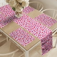 thumbnail image 2 of Ambesonne Valentine's Day Table Runner & Placemats, Simple Love Hearts, Placemat 4 pcs + Runner 12"x90", Pink Fuchsia, 2 of 2