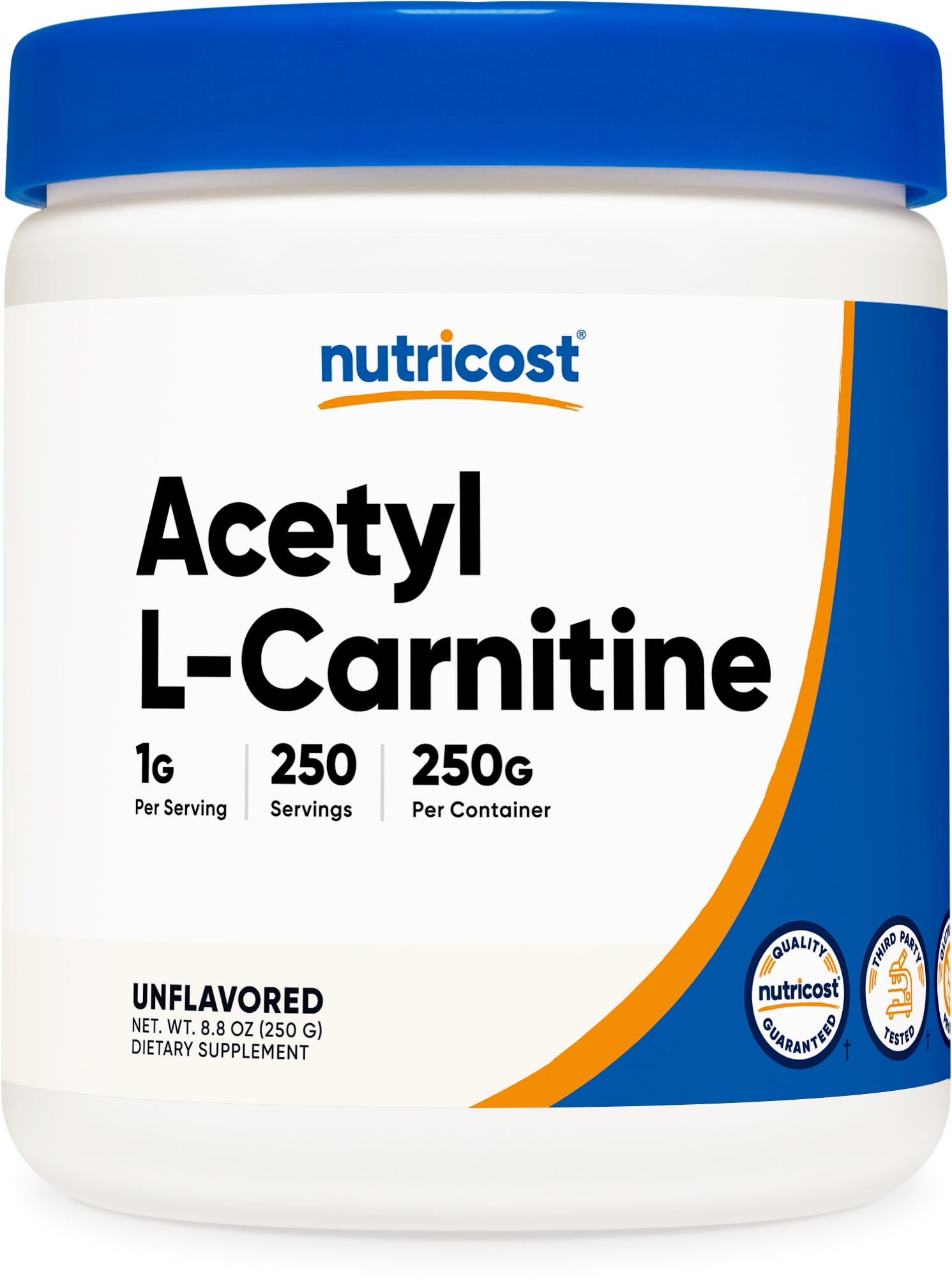 Nutricost Acetyl L-Carnitine (ALCAR) Supplement Powder 250 Grams- 1G ...