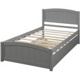 thumbnail image 2 of Harper & Bright Designs Twin size Platform Bed with Trundle, Gray 2, 2 of 8