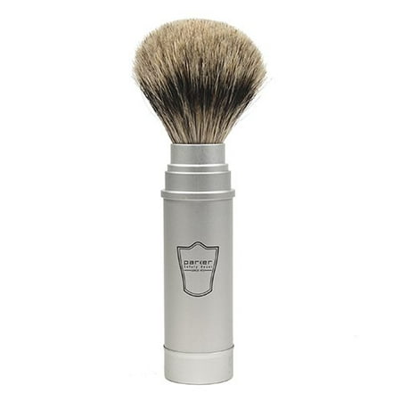 Parker Safety Razor 100% Pure Badger Full Size Travel Shave Brush - Brushed