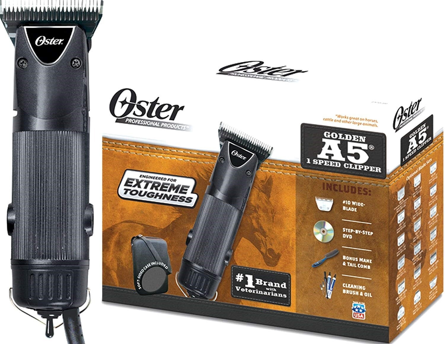 Oster Golden A5 Single Speed Clipper with Comb for Heavy Duty