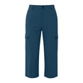 thumbnail image 3 of Stamzod Cargo Capri Pants for Women High Waisted Wide Leg Cropped Pants Dressy Casual Capris Trousers Navy L, 3 of 5