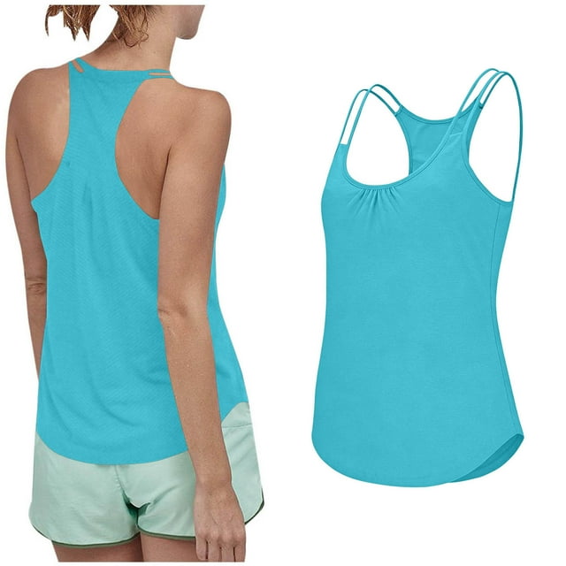 HongQid Women Workout Athletic Yoga Shirts Sleeveless Gym Tops Loose Fit Racerback Tank Tops