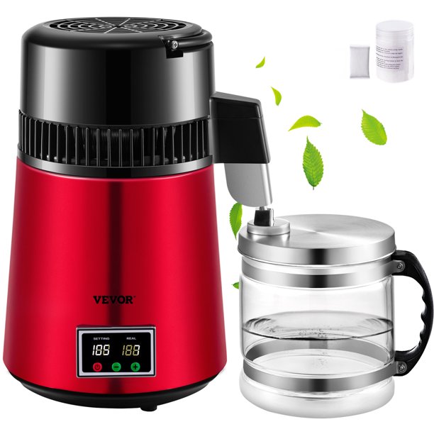 VEVORbrand 4L Water Distiller Pure Water Distiller with Dual Temperature Displays, 750W
