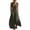 Dark Gray, variant on Womens Washed Crinkled V Neck Button Front Jumpsuit Dual Side Slip Pockets Elastic Waist Loose Full Length Comfortable Casual One Piece Long Trousers