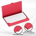 thumbnail image 3 of Business Card Holder, 5Pcs Aluminum Metal Card Case Card Holder, Red, 3 of 6