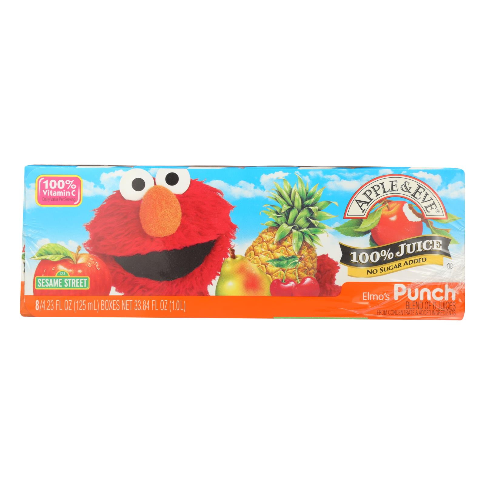 Apple And Eve Sesame Street Juice Elmo's Punch Case Of 6 6 Bags