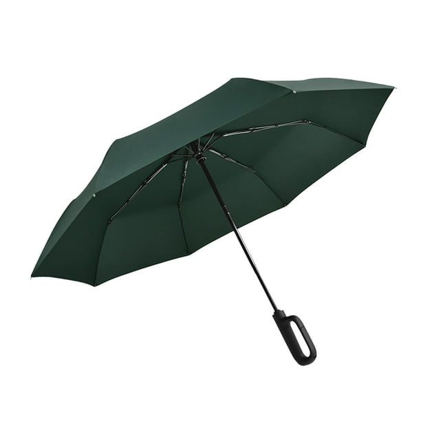 Paraguas, Paraguas de apertura automática, Paraguas plegable resistente al agua y a la lluvia verde oscuro