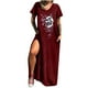 thumbnail image 1 of Vestido informal de verano para mujer, vestido largo de manga corta con bolsillo Sexy y cuello redondo con estampado de Calavera de Halloween Fridja  bnh2569, 1 of 8