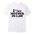 thumbnail image 4 of Mens T-Shirts Mother Day I Love My Mother In Law Festive Short Sleeved Crew Neck White Funny Tshirts Sizes XL, 4 of 4
