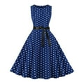 thumbnail image 2 of TSADFHJI Jupes Plissées pour Femmes Robes Vintage 2023 Robe de Fête de Thé Robe d'Invitée de Mariage m Bleu Foncé, 2 of 9