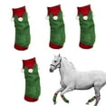 thumbnail image 2 of Ensemble de Protection pour Jambes de Cheval Optimism Hiver Noël avec Pompons Blancs pour Fête par Temps Froid, 2 of 8