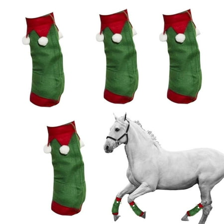 

HMPEAIIY Event Chairs Bulk Party for Kids 8-12 Goodie Bags Girl Optimism Horse Leg Wrap Set Winter Christmas Horse Leg Guards Skin Friendly Horse Leg Protectors With White Pompoms Party