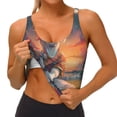 thumbnail image 3 of Fotbe Starry Sky Cute Horse Sujetador Deportivo Largo sin Aros para Mujer con Almohadillas y Soporte Medio, Transpirable y Absorbente, Camiseta Tipo Chaleco o Tank Top-Small, 3 of 8