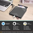 thumbnail image 4 of Unidad externa de CD y DVD ROOFULL USB 3.0 con 4 puertos USB para ordenador portátil, 4 of 7