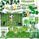 thumbnail image 2 of Cubiertos para fiesta de cumpleaños con temática de fútbol para niños, decoración, vaso, plato, servilleta, pancarta, mantel, conjunto de suministros para fiesta de globos, 2 of 4