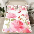 thumbnail image 2 of Castle Fairy Flying Butterflies Twin Sheet Sets 3pcs for Girls Boys,Spring Garden Rose Twin Fitted Sheet Microfiber,Dreamy Princess Breathable Flat Sheet,Super Cozy Room Decor, 2 of 7
